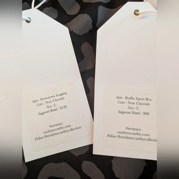 Emily McCarthy Cheetah Yoga Set Leggings Sports Bra Set NWT L - Picture 2 of 8